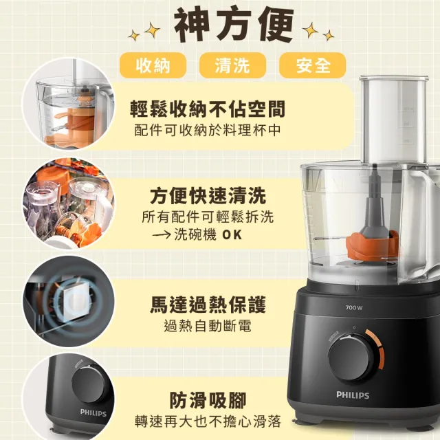 【Philips 飛利浦】廚神料理機/調理機700W_HR7320/12