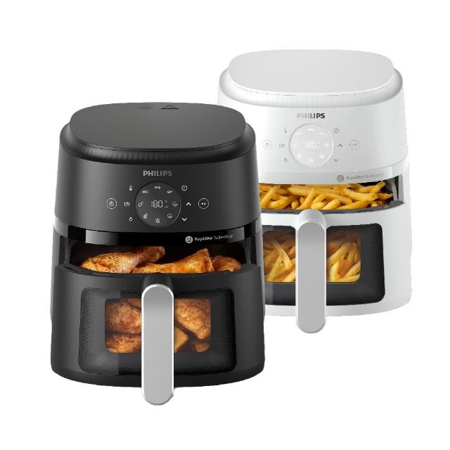 【Philips 飛利浦】星樂視透視海星氣炸鍋4.2L_NA221_黑白兩色任選