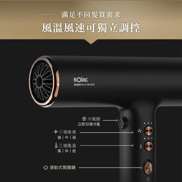 【SOLAC】國際電壓高速吹風機(SD1000Pro)