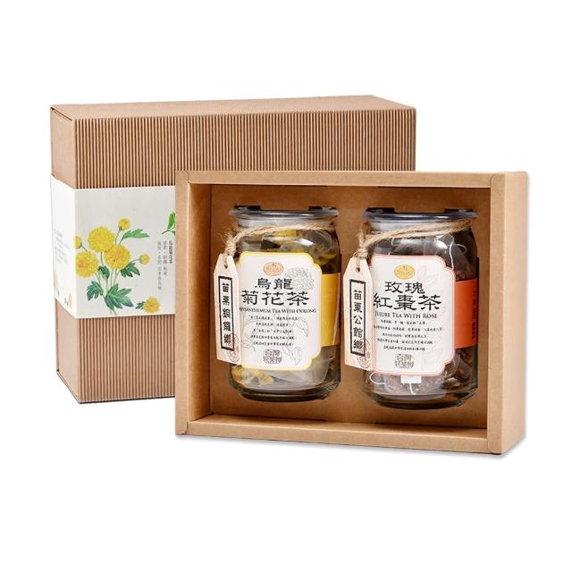 【曼寧】台灣豐綵花茶包禮盒(玫瑰紅棗茶20入+烏龍菊花茶20入)(中秋禮盒)