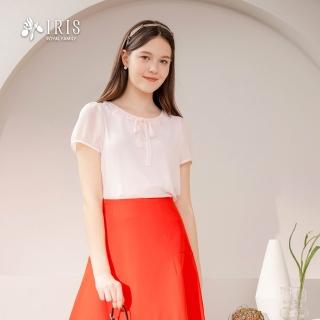 【IRIS 艾莉詩】清雅綁帶領雪紡上衣-2色(52167)