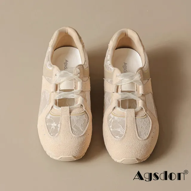 【Agsdon】芭蕾風日系百搭軟底耐磨拼接瑪麗珍鞋 休閒鞋(米色 / 淺藍色 / 裸粉色)