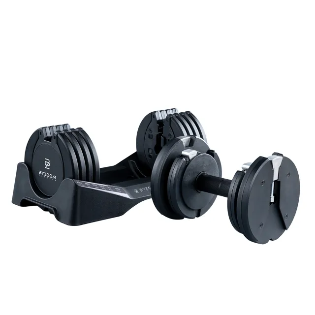 【BYZOOM FITNESS】Pure Series 27.5lb / 約12.4kg 10段重量可調式啞鈴 白/黑二色 雙入(BZ-QCD-27.5LB)