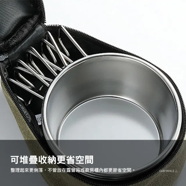【Campingmoon 柯曼】304不鏽鋼雪拉碗-450ml 中號 黑色 BKS-360 露營配件 鋼杯 提耳設計 內附刻度 逐露天下