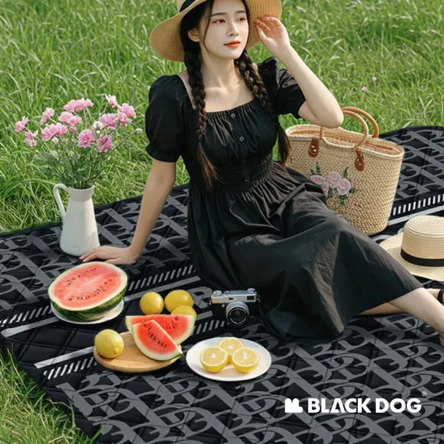 【Blackdog】無縫防潑水加厚野餐墊 200x200cm WS011(台灣公司貨)