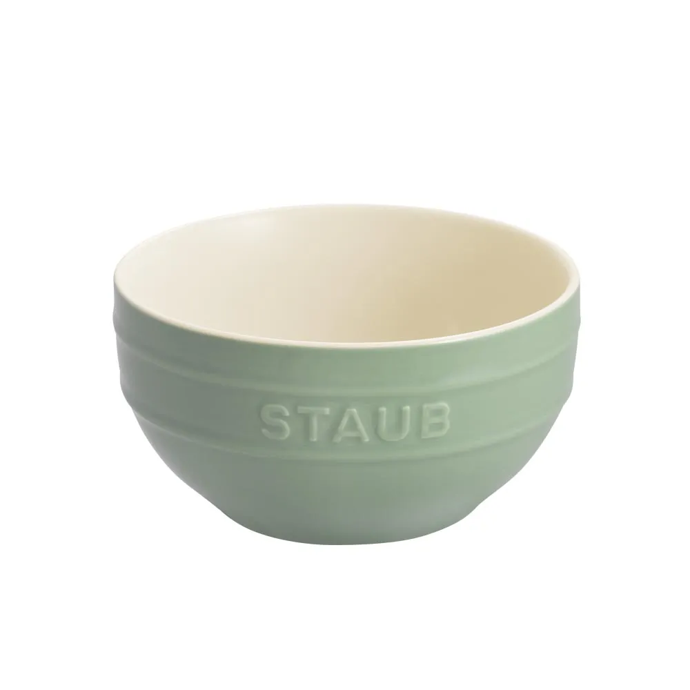 【STAUB】圓形陶瓷餐碗14cm-莫蘭迪綠(德國雙人牌集團官方直營)
