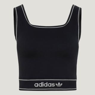 【adidas 愛迪達】Waistband Tank 女 背心 運動背心 黑 亞版(LF4590)