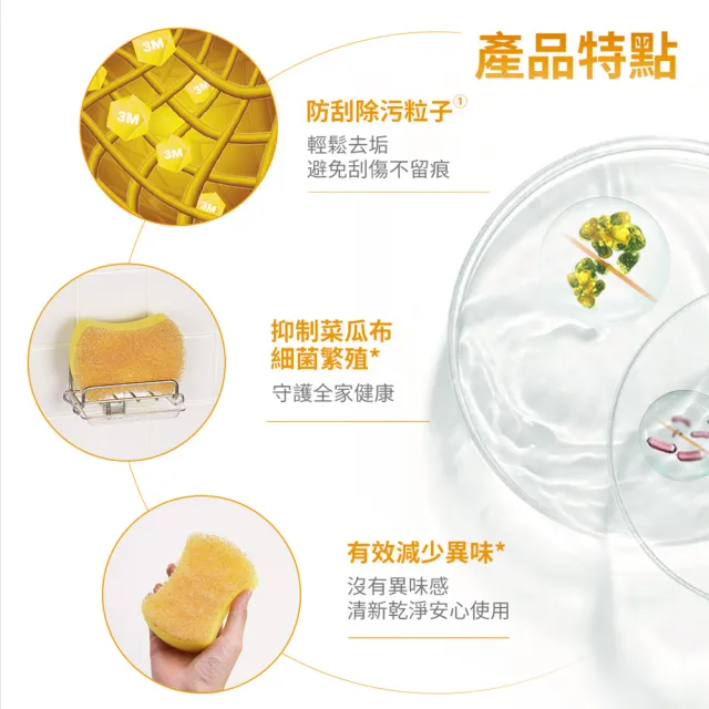 【3M】百利細緻餐具/茶杯專用好握型海綿菜瓜布5片裝*2包(小黃海綿10片)