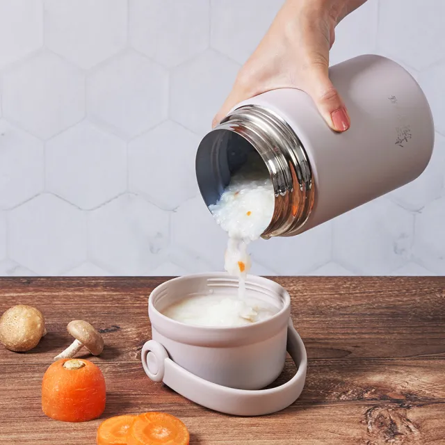 【掌廚可樂膳】臻品輕瓷One Touch不鏽鋼真空燜燒罐1110ml(兩色任選)