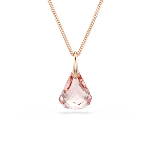 【SWAROVSKI 施華洛世奇】官方直營 Lunar 水滴墜鍊 鍍玫瑰金色 |5734676