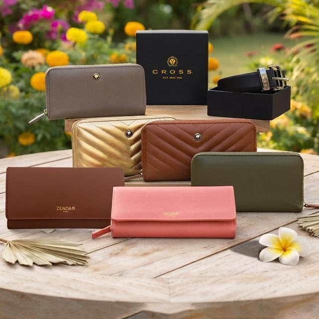 【CROSS】多品牌 限量1折 頂級小牛皮皮夾長夾皮帶 全新專櫃展示品 (買一送一好禮 送禮盒提袋)