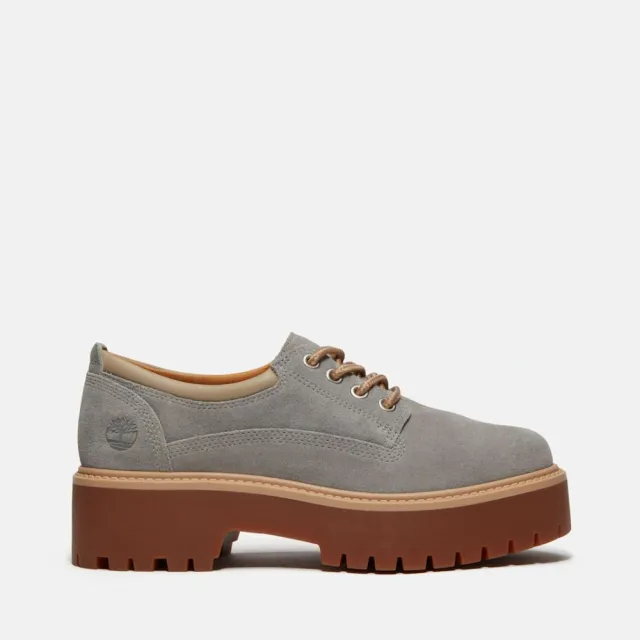 【Timberland】女款水泥灰Stone Street莫卡辛厚底鞋(A5UF9EJR)