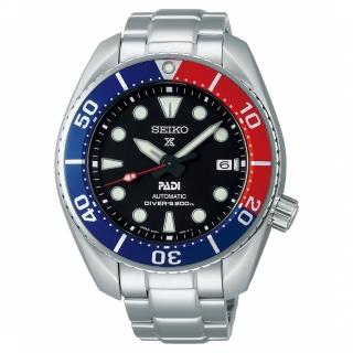 【SEIKO 精工】PROSPEX PADI特別款可樂圈 200米潛水機械錶-45mm 父親節(6R35-00R0R SPB181J1)