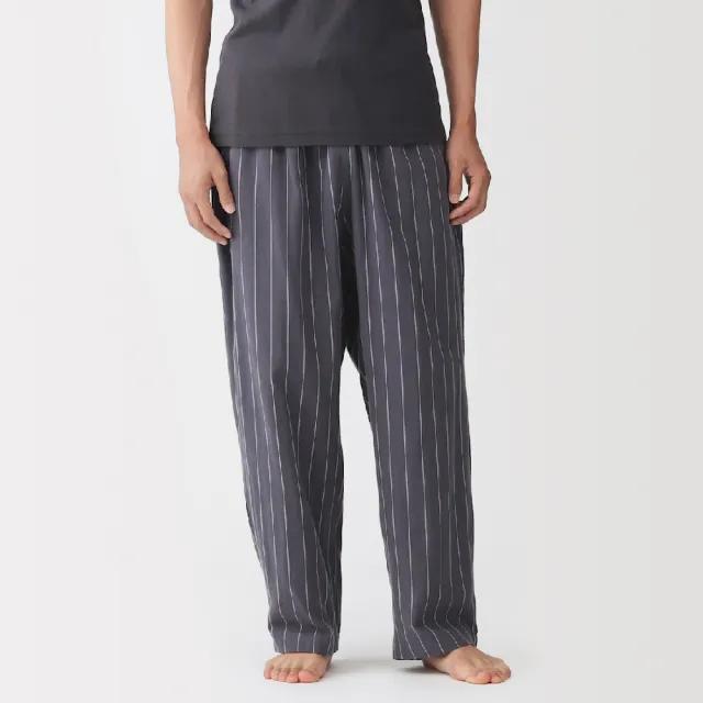 【MUJI 無印良品】男二重紗織家居長褲(灰直紋/墨灰直紋/深藍直紋)