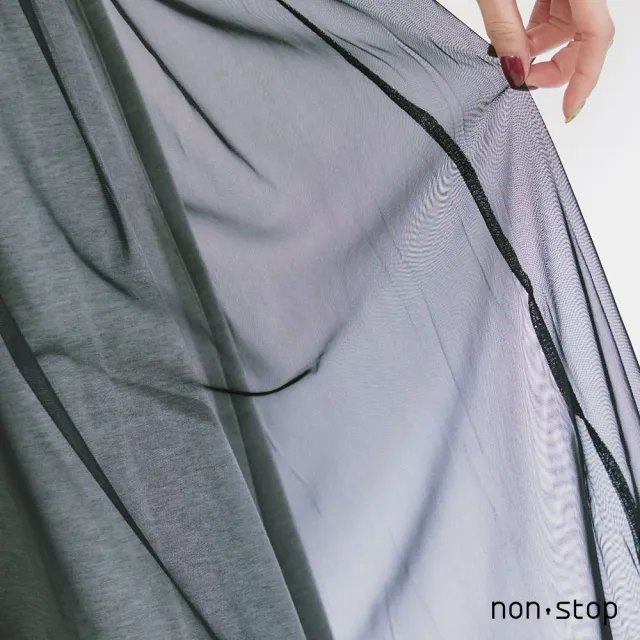 【non-stop】輕透紗層次兩件式長洋裝-2色