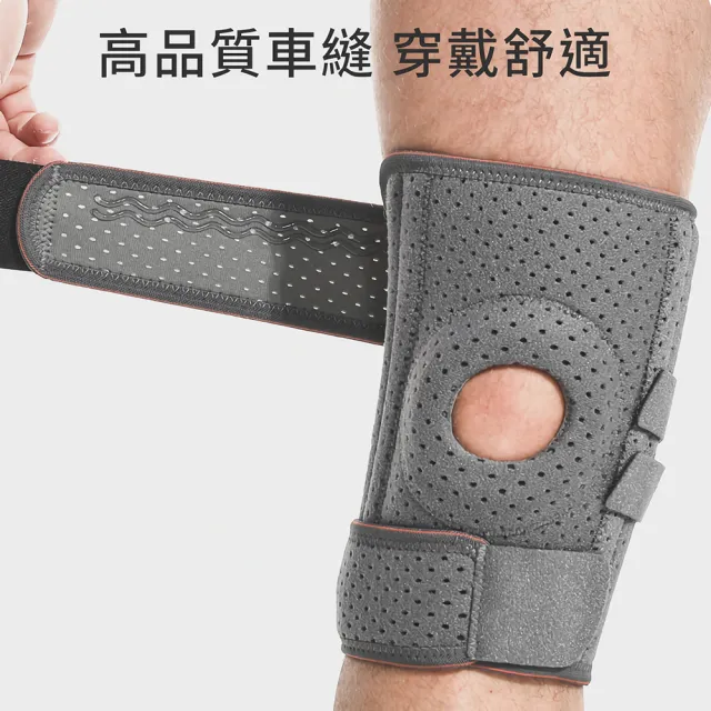 Sunmat 全透氣可調式運動護膝1入 加厚環狀墊圈 穩定支撐防滑吸汗 半月板髕骨護具 打球跑步登山