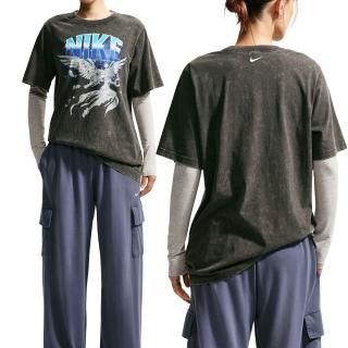 【NIKE 耐吉】As W Nsw Retro Flair Tee 女款 碳灰色 水洗 寬鬆 印花 短袖 IW1198-060