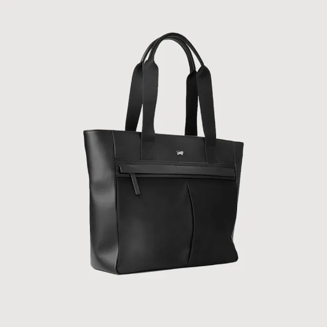 【BRAUN BUFFEL 德國小金牛】雷諾瓦-TW1 托特包-黑色(BF707-57-BK) 男包送禮推薦