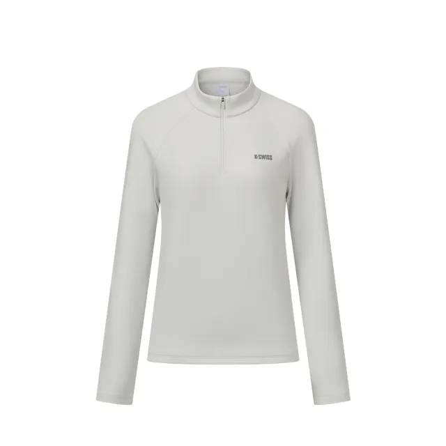 【K-SWISS】運動長袖 WS HALF ZIP LS T 立領 女款 白色 1912170-956