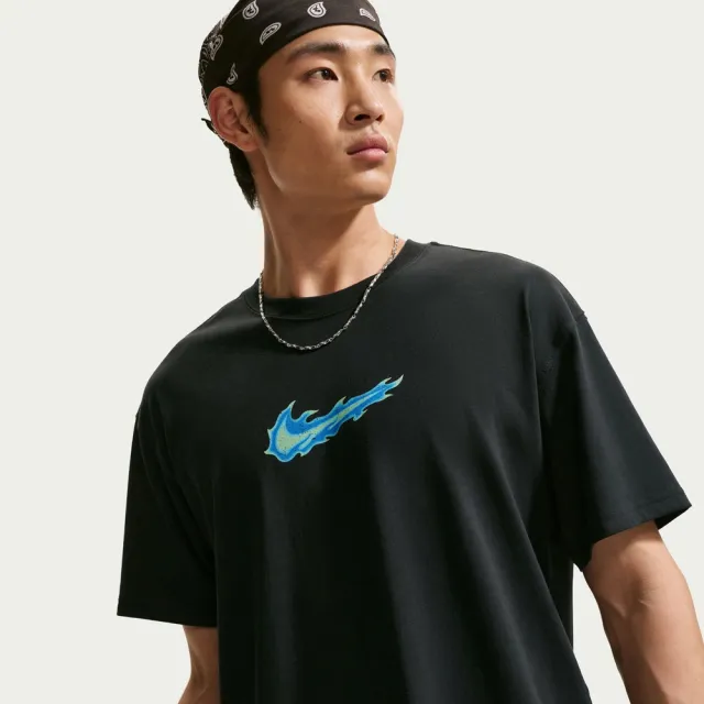【NIKE 耐吉】AS M NK SS MAX 90 STREET TEE 男 短袖上衣 運動 休閒 落肩 寬鬆 黑(IW1201010)