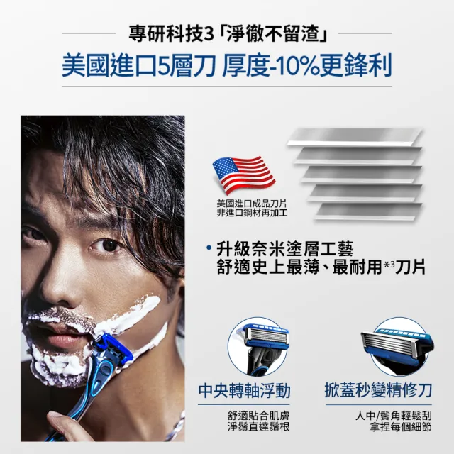 【Schick 舒適牌】水次元5刮鬍刀 超值組合包(1刀把13刀片+刮鬍泡210G)