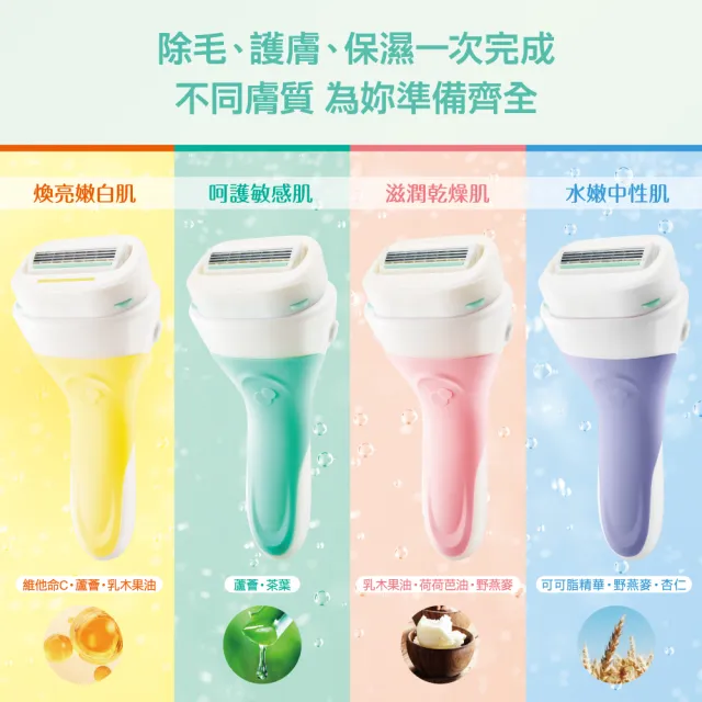 【Schick 舒適牌】舒芙仕女 除毛刀 1刀把2刀片(敏感肌/中性肌/乾燥肌/晶透煥亮)