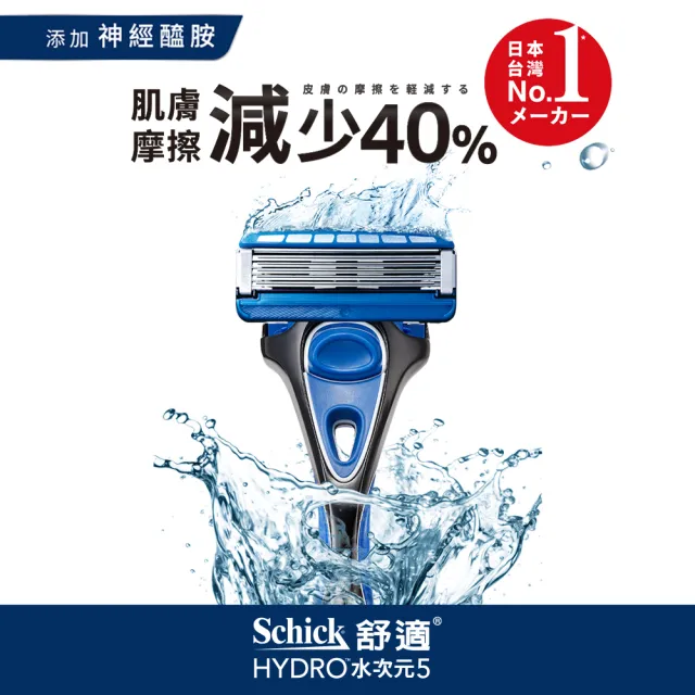 【Schick 舒適牌】水次元5 刮鬍刀片(刀片4入x2組 共8入)