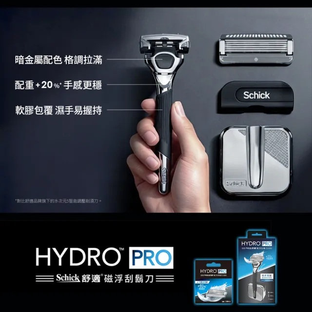 【Schick 舒適牌】水次元Pro 磁浮刮鬍刀(刀片4入)