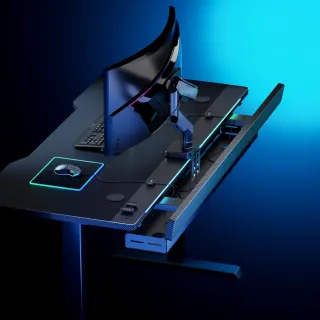 【FUNTE】Flying II RGB 電競升降桌 150x80cm / 附出線孔＆集線槽(電競桌 辦公桌 電腦桌 工作桌)