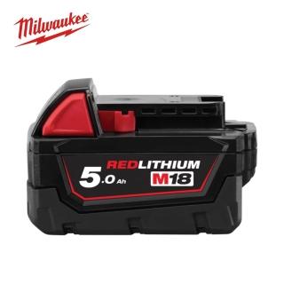 【Milwaukee 美沃奇】公司貨18V鋰電池5.0AH M18B5(M18 B5裸裝版)