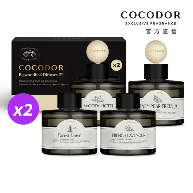 【COCODOR】車用擴香禮盒2盒組(共130mlx4/多款任選/官方直營/韓國香氛/居家香氛/送禮)