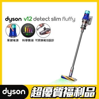 【dyson 戴森】限量福利品 V12 Detect Slim Fluffy SV46 強勁輕量智慧無線吸塵器 光學偵測