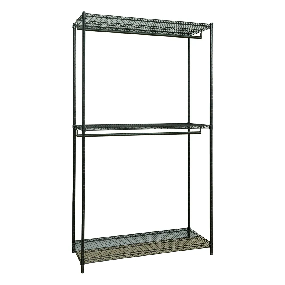 【dayneeds 日需百備】荷重型 120x45x210cm 烤漆三層雙桿衣櫥(置物架/掛衣架/收納架/層架/鐵架)