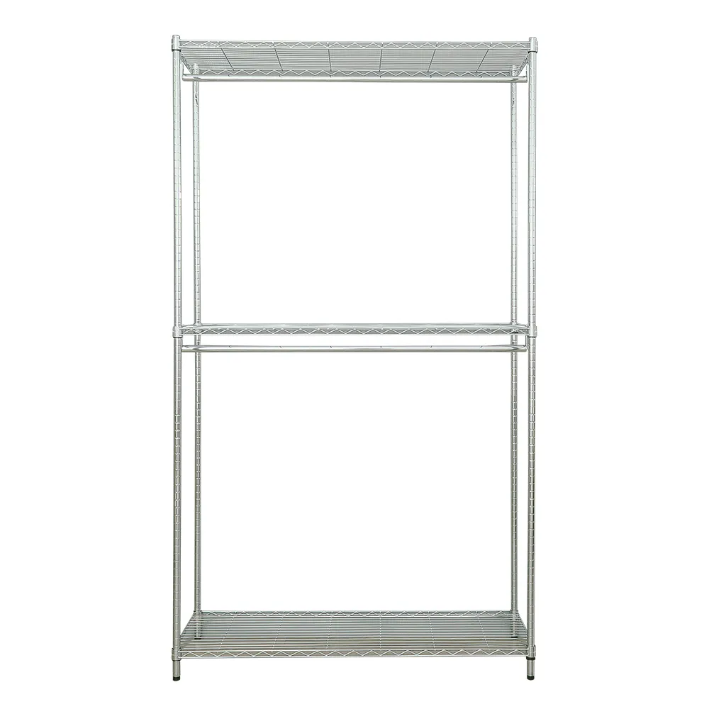【dayneeds 日需百備】輕型 120x45x210cm 電鍍（插管）三層雙桿衣櫥(置物架/掛衣架/收納架/層架/鐵架)