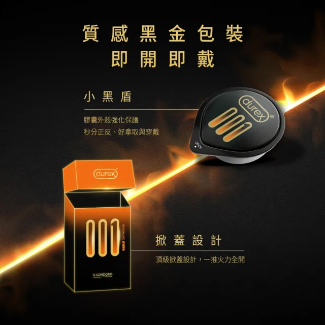 【Durex 杜蕾斯】001水性PU衛生套熱感潤滑裝1盒10入+標準裝2盒4入(共14入 保險套/衛生套/避孕套/安全套)