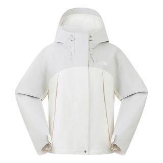【The North Face】北臉 外套 女 運動連帽外套 防潑水 衝鋒衣 W DRYVENT OVS JACKET 白 NF0A8J6XTBH