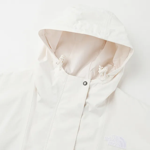 【The North Face】北臉 外套 女 運動連帽外套 防潑水 衝鋒衣 W REIGN ON 2.0 JACKET 米白 NF0A8J6YQLI