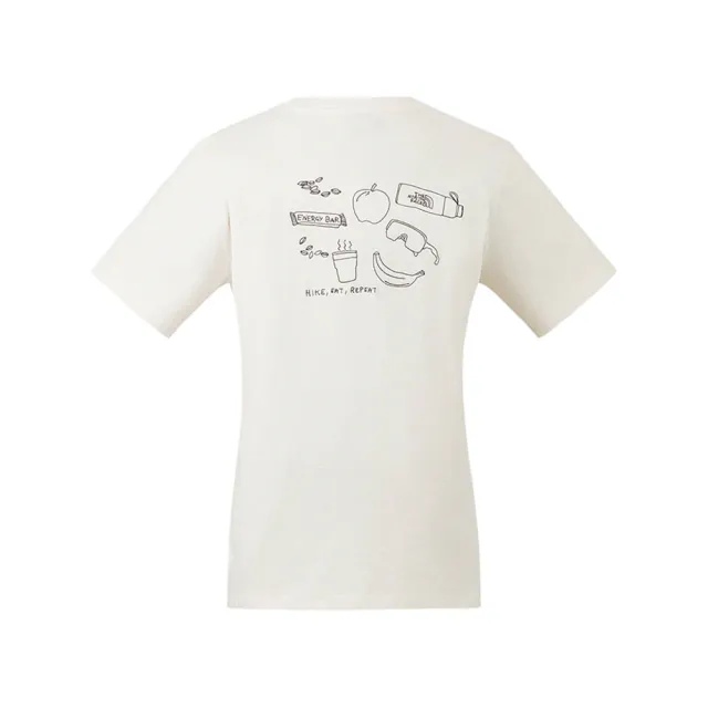【The North Face】北臉 短袖上衣 女 純棉 W HIKE RLX SS TEE GRAPHIC 米白 NF0A8JKZQLI