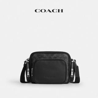 【COACH】蔻馳官方直營 經典標誌FLETCHER斜背手袋-SV/黑色經典標誌(CEA25)
