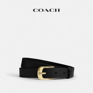 【COACH】蔻馳官方直營 C HARNESS針釦腰帶 皮帶 25MM-IM/黑色(CEB71)