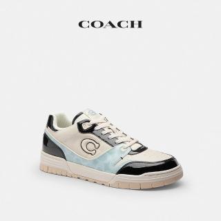 【COACH】蔻馳官方直營 SOHO男士漆面經典標誌運動鞋-海霧色/黑色(CEE44)