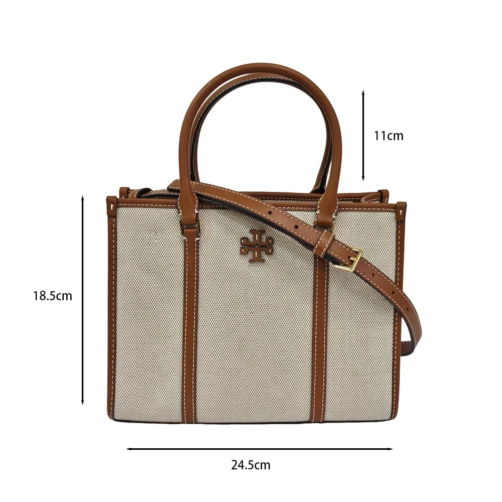 【TORY BURCH】TORY BURCH BLAKE  專櫃中款 帆布 托特包 側背包(贈原廠防塵袋紙袋)