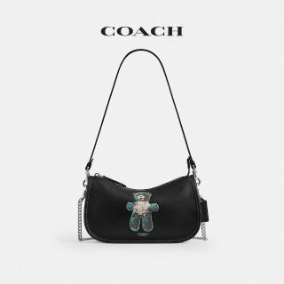 【COACH】蔻馳官方直營 TEDDY圖案WAVERLY手袋-LH/黑色 混合色(CDZ47)