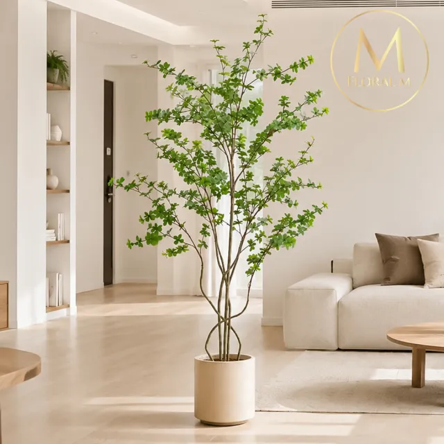 【Floral M】日式輕井澤小葉榕160cm大型仿真植栽(贈花盆)(仿真樹/免澆水/室內佈置/居家裝飾/店面擺設)