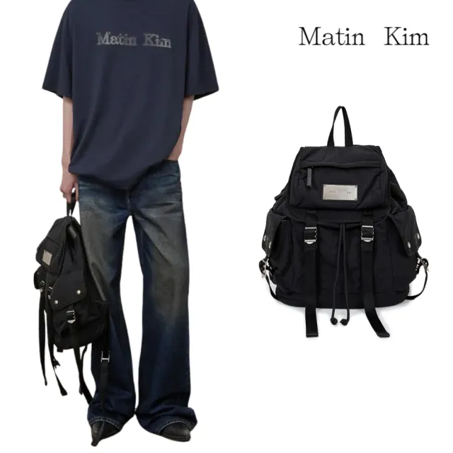 【MATIN KIM】官方旗艦 多口袋大容量後背包(黑色)