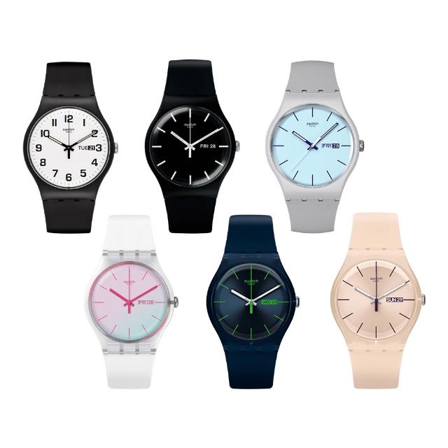 【SWATCH】精選原創系列 經典手錶/考試錶/日期窗/男錶/女錶/瑞士製造/綜合賣場 (41mm)