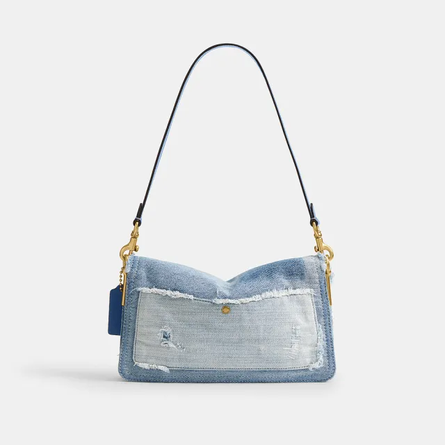 【COACH】蔻馳官方直營 TABBY 26 丹寧布拼綴單肩手袋 單肩包-B4/丹寧彩色(CCX36)