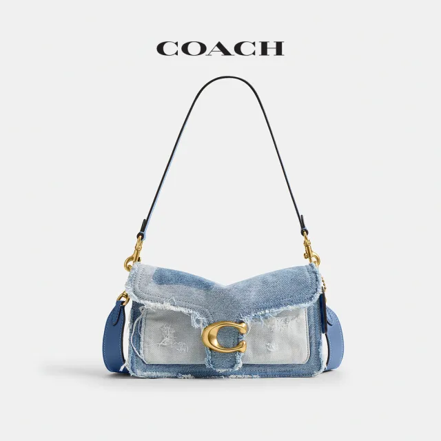 【COACH】蔻馳官方直營 TABBY 26號丹寧布拼綴單肩手袋-B4/丹寧彩色(CCX36)
