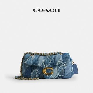 【COACH】蔻馳官方直營 TABBY 26號復古摯愛丹寧布絎縫拼綴單肩手袋-B4/丹寧彩色(CCX37)