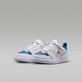 【NIKE 耐吉】運動鞋 童鞋 中童 大童 魔鬼氈 JORDAN COURT CONNECT LOW 白藍 IQ6046-104(3C5623)